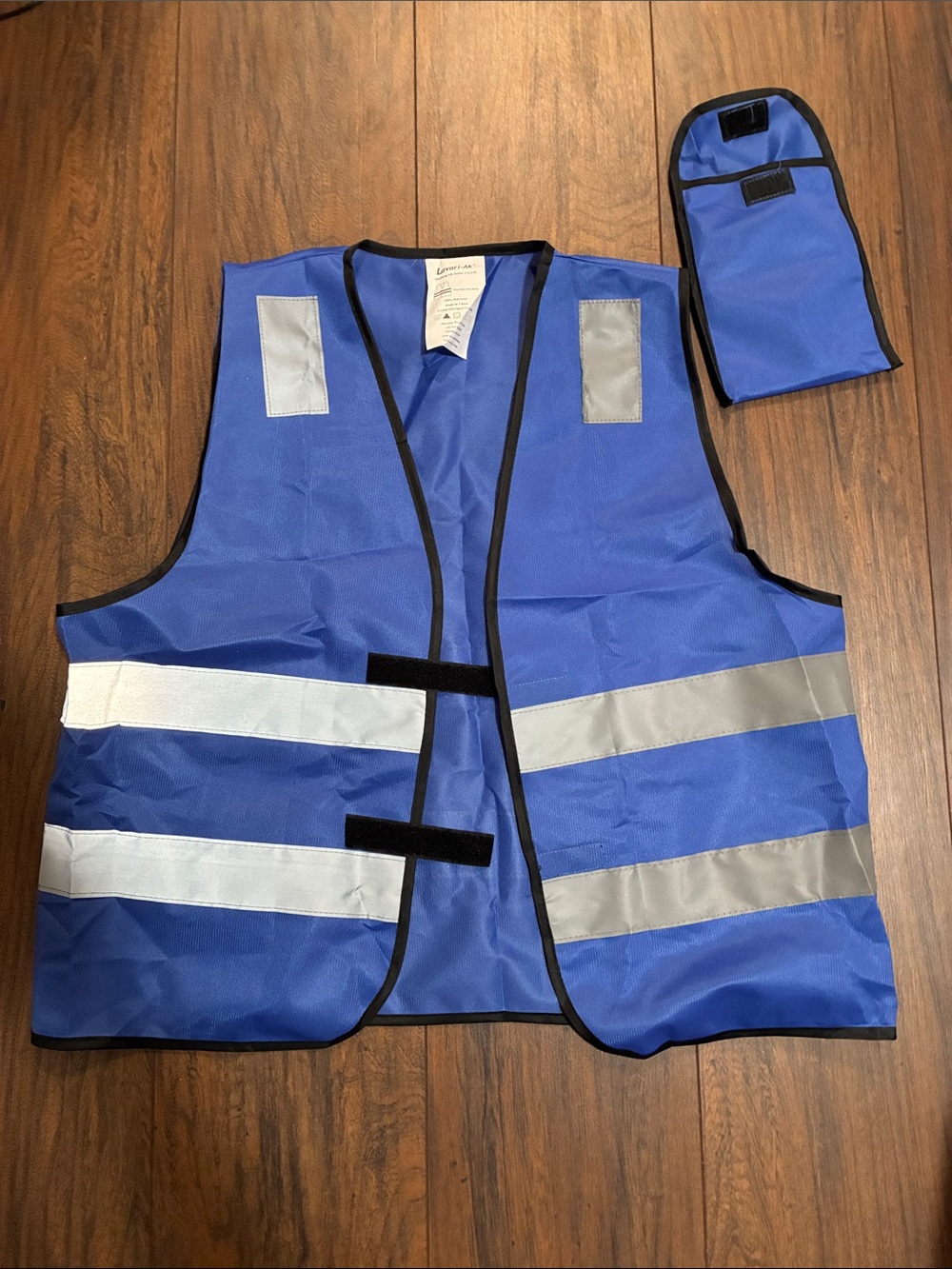 High-Visibility Blue Safety Vest with Reflective Stripes